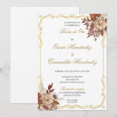 Boda de oro elegante bewerkbaar kaart (Voorkant / Achterkant)