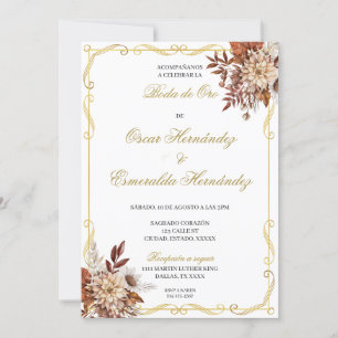 Boda de oro elegante bewerkbaar kaart