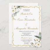 Boda de oro elegante bewerkbaar kaart (Voorkant / Achterkant)