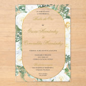 Boda de oro elegante editable acryl uitnodigingen (Voorkant)