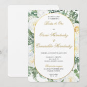 Boda de oro elegante editable kaart (Voorkant / Achterkant)