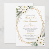 Boda de oro huwelijksuitnodiging kaart (Voorkant / Achterkant)