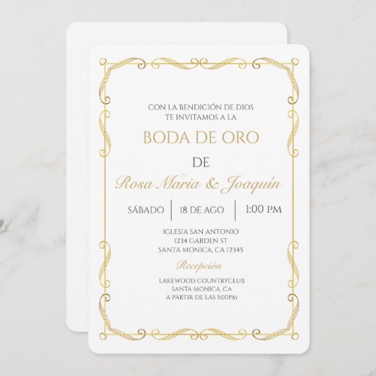 Boda de oro kaart (Voorkant / Achterkant)
