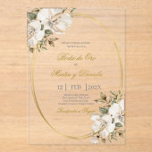 boda de oro rustica acrilico acryl uitnodigingen (Voorkant)