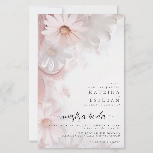 Boda en español blush rosa margaritas 2 (Voorkant)