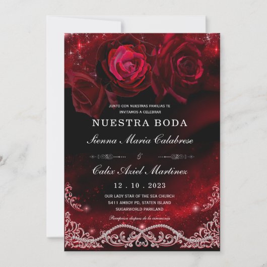 Boda en Negro, Rojo y Blanco Kaart (Voorkant)