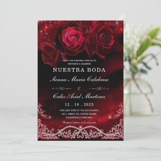 Boda en Negro, Rojo y Blanco Kaart (Staand voorkant)