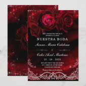 Boda en Negro, Rojo y Blanco Kaart (Voorkant / Achterkant)