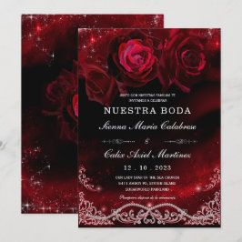 Boda en Negro, Rojo y Blanco Kaart