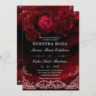 Boda en Negro, Rojo y Blanco Kaart