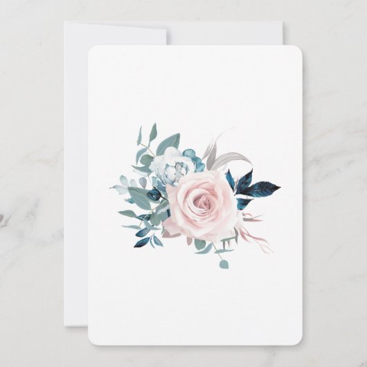 Boda en oro rosa y azul marino kaart (Achterkant)