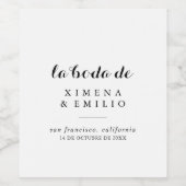 Boda Española Wijnetiketten Wijn Etiket (Enkel label)