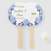 Boda floral morado de primavera con ducha dulce handwaaier (Voorkant en achterkant)