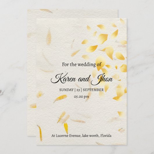 Boda Otoñal con pétalos Kaart (Voorkant / Achterkant)