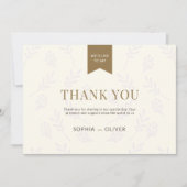 Boda romántico dorado ramas de olivo bedankkaart (Voorkant)