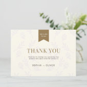 Boda romántico dorado ramas de olivo bedankkaart (Staand voorkant)