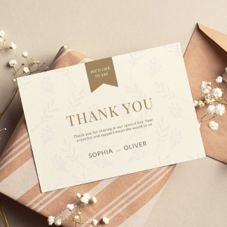 Boda romántico dorado ramas de olivo bedankkaart