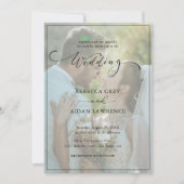  Boda simple de fotografías en blanco y negro Kaart (Voorkant)