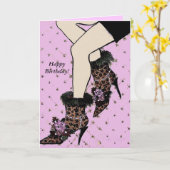 Bodacious Birthday Boots-kaart Kaart (Gele Bloem)