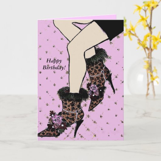 Bodacious Birthday Boots-kaart Kaart (Gele Bloem)