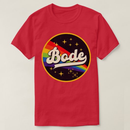 Bode regenboog in ruimte stijl t-shirt (Design voorkant)