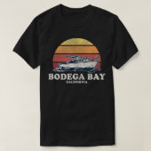 Bodega Bay CA Boating 70 s Retro Boat Desig T-shirt (Design voorkant)