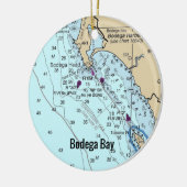 Bodega Bay CA-kaart Keramisch Ornament (Links)
