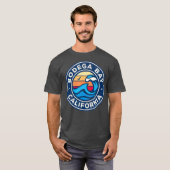 Bodega Bay California Nautical Waves T-shirt (Voorkant volledig)