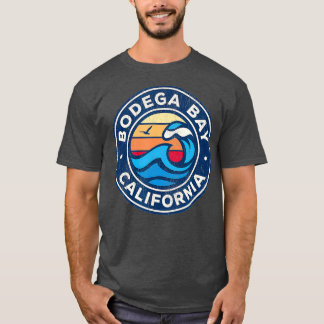 Bodega Bay California  Nautical Waves T-shirt