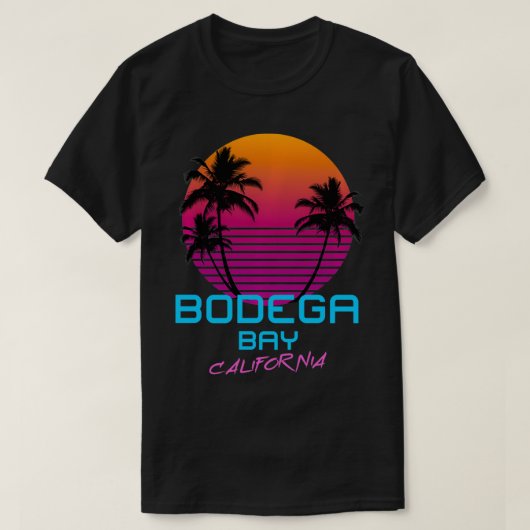 Bodega Bay California Retro 80's T-shirt (Design voorkant)