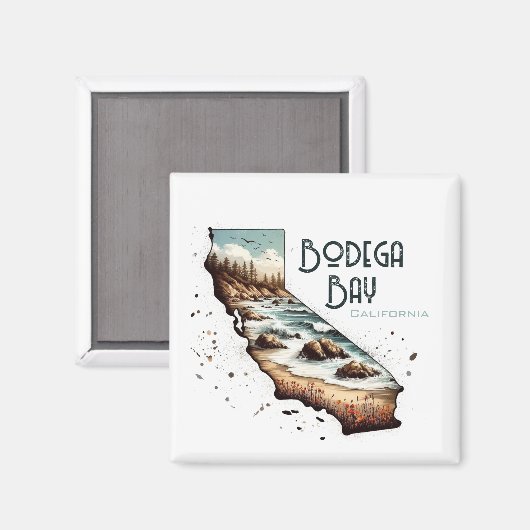 Bodega Bay California Souvenir Gift Magneet (Voorkant / Achterkant)