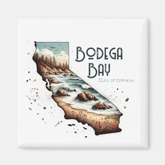 Bodega Bay California Souvenir Gift Magneet (Voorkant)