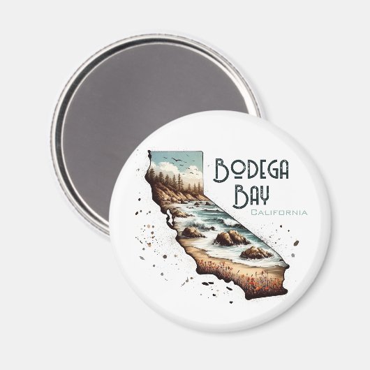 Bodega Bay California Souvenir Gift Magneet (Voorkant / Achterkant)