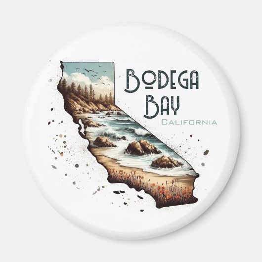 Bodega Bay California Souvenir Gift Magneet (Voorkant)