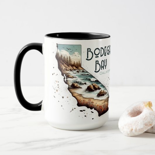 Bodega Bay California Souvenir Gift Mok (Met donut)