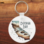 Bodega Bay California Souvenir Gift Sleutelhanger (Voorkant)