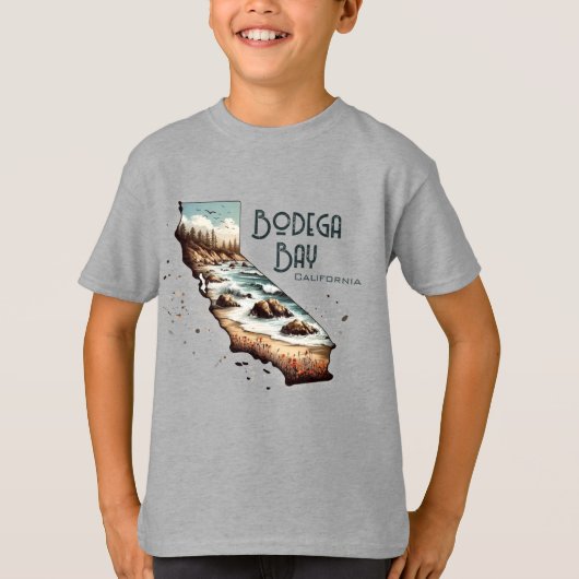 Bodega Bay California Souvenir Gift T-shirt (Voorkant)
