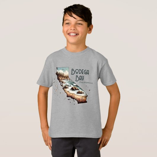 Bodega Bay California Souvenir Gift T-shirt (Voorkant volledig)