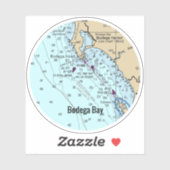 Bodega Bay Nautical Chart Sticker (Vel)