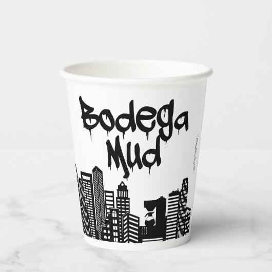 Bodega Mud Coffee Cup - black marker versie Papieren Bekers (Achterkant)