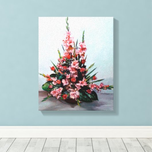 Bodegón de flores canvas afdruk (Insitu (Houten vloer))
