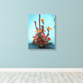 Bodegón de flores/Still life of flowers Canvas Afdruk (Insitu (Houten vloer))