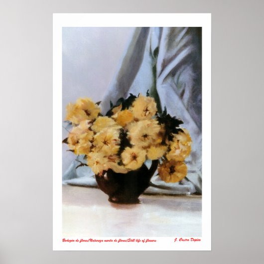 Bodegón de flores/Still life of flowers Poster (Voorkant)