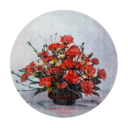 Bodegón de flores/Still life of flowers Snijplank (Voorkant)