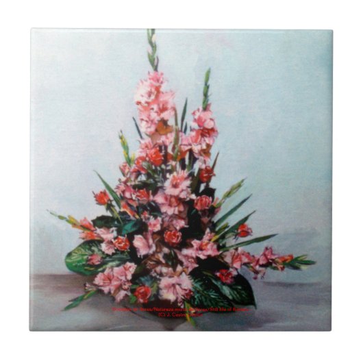 Bodegón de flores/Still life of flowers Tegeltje (Voorkant)