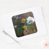 Bodegón de flores/Still life of flowers Vierkante Sticker (Envelop)