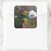 Bodegón de flores/Still life of flowers Vierkante Sticker (Tas)