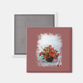 Bodegón de flores/Toch leven bloemen Magneet (Voorkant / Achterkant)