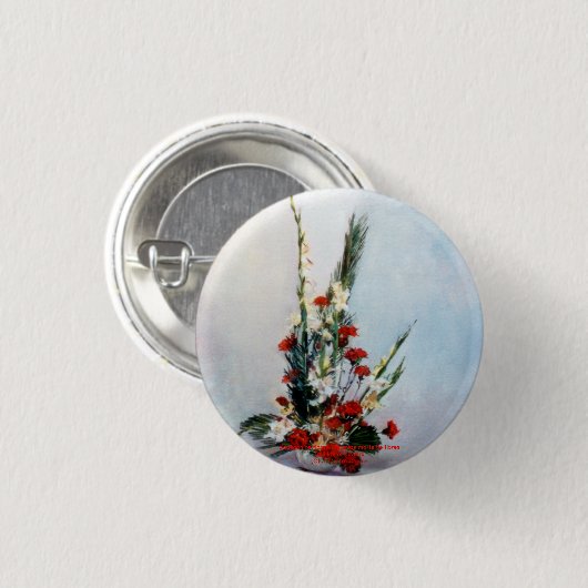 Bodegón de flores/Toch leven bloemen Ronde Button 3,2 Cm (Voorkant /achterkant)