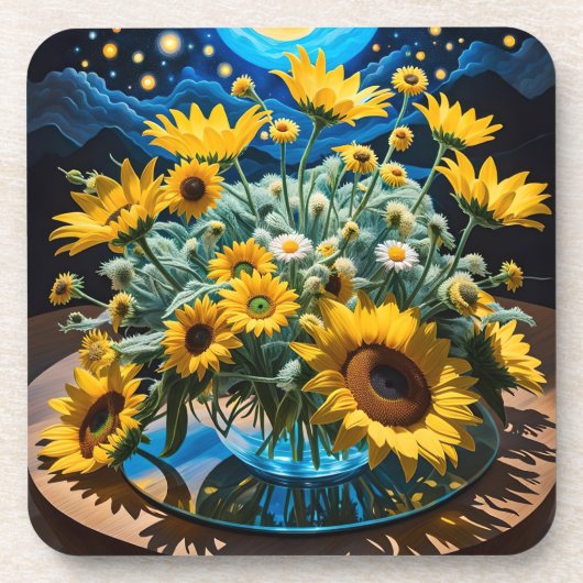 Bodegón Flores y Noche 1 - 001 Bier Onderzetter (Voorkant)